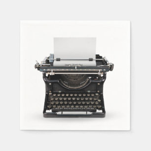 Serviette En Papier Vintage machine à écrire Joyeux anniversaire