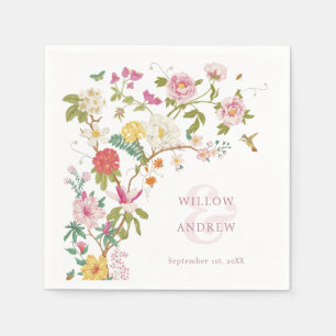 Serviette En Papier Vintage Mariage Floral