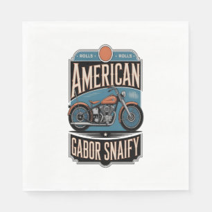 Serviette En Papier Vintage moto américain