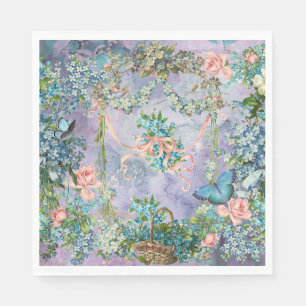 Serviette En Papier Vintage Ne m'oublie pas mai