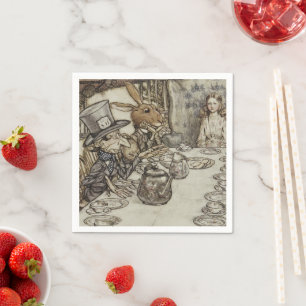Serviette En Papier Vintage Rackham Mad Tea Party Alice au pays des me