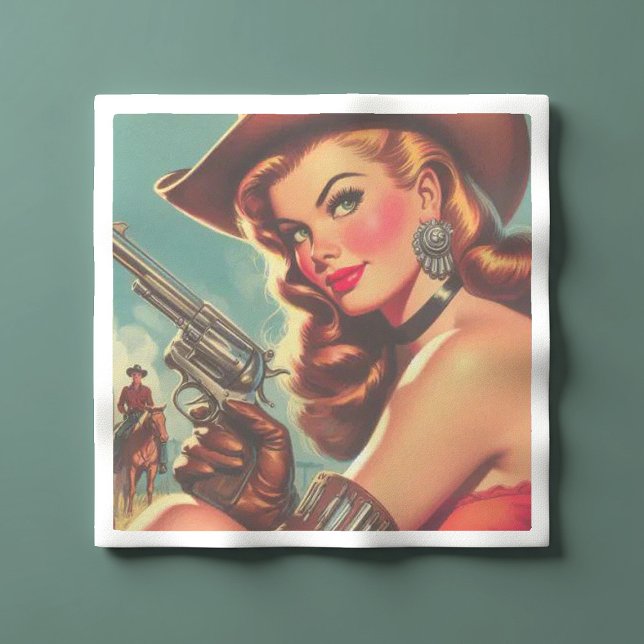 Serviette En Papier Vintage Western Pin-up (Créateur téléchargé)