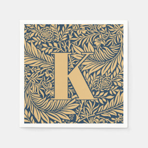 Serviette En Papier Vintage William Morris Larkspur Motif Monogramme