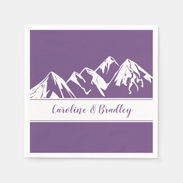 Serviette En Papier Violet avec Arrière - plan White Mountain Range | (Devant)