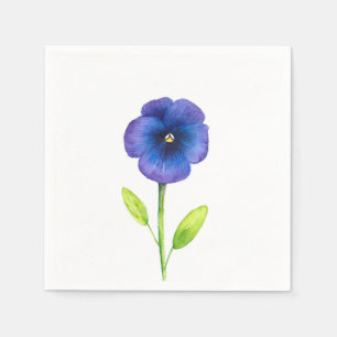 Serviette En Papier Violet bleu Pansy