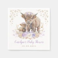 Violet Boho Highland Cow Girl Baby shower