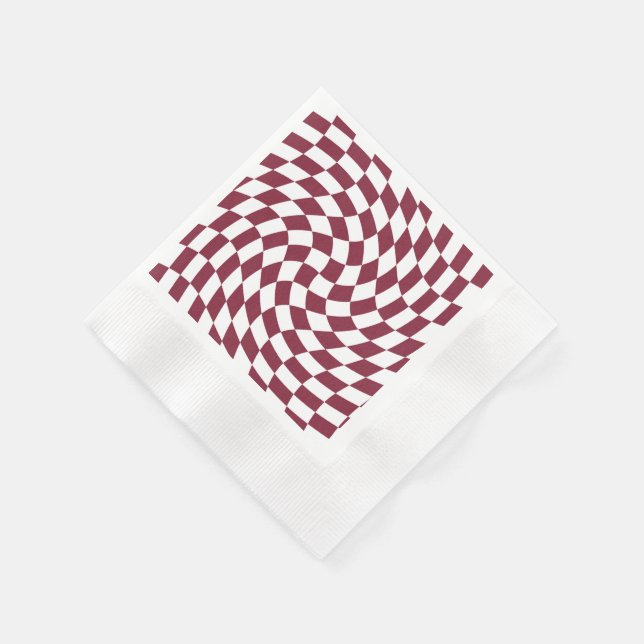 Serviette En Papier Violet Bourgogne Mariage Collection Vérifier À dam (Coin)