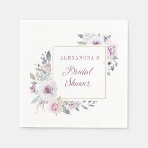 Serviette En Papier Violet   Fête des mariées florale