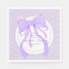 Serviette En Papier Violet Ruban bébé fille douche