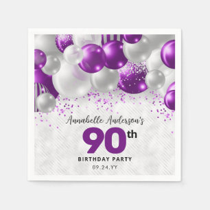 Serviette En Papier Violet violet Parties scintillant de ballon d'arge