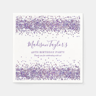 Serviette En Papier Violet violet Parties scintillant étincelante Conf