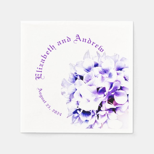 Serviette En Papier Violettes élégantes (Devant)
