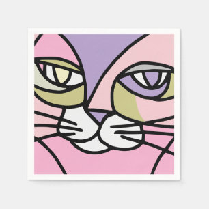 Serviette En Papier Visage de chat
