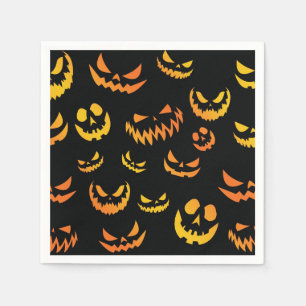 Serviette En Papier Visage du Citrouille Jack-o'-lantern