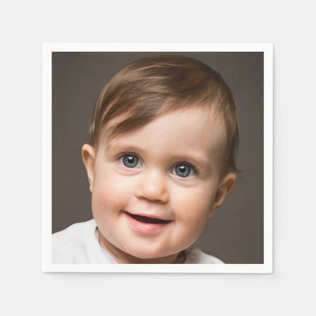 Serviette En Papier Visage photo bébé | Fun Party (Devant)