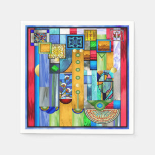 Serviette En Papier Vitrail Art Déco 1