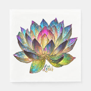 Serviette En Papier Vitre couleur Lotus Fleur sur fond blanc