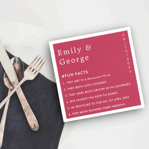 Serviette En Papier Viva Magenta moderne Mariage de faits amusants