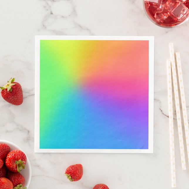Serviette En Papier Vivid Rainbow Ombre fête d'anniversaire (En situation)