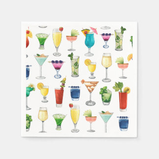 Serviette En Papier Vivid Watercolor Cocktail Motif Sac fourre-tout