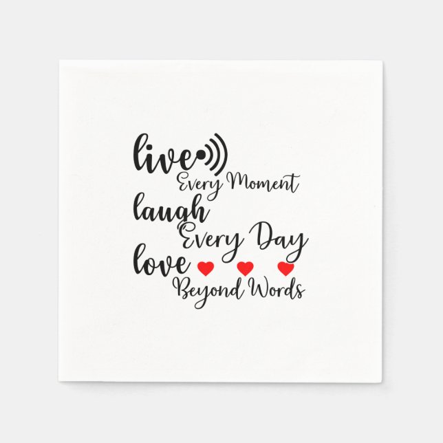 SERVIETTE EN PAPIER VIVRE RIRE AMOUR (Devant)