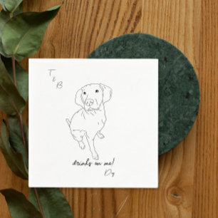 Serviette En Papier vizsla ligne dessin Mariage Cocktail serviettes