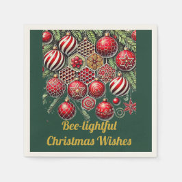 Serviette En Papier Voeux de Noël aux abeilles - Ornement de Noël