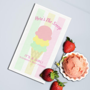 Serviette En Papier Voici le Baby shower d'été de la crème glacée 
