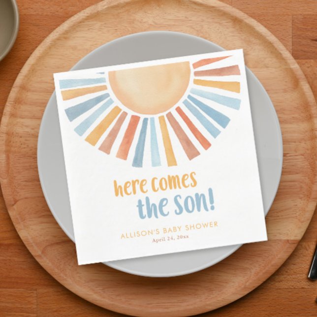 Serviette En Papier Voici le baby shower du garçon soleil (Créateur téléchargé)