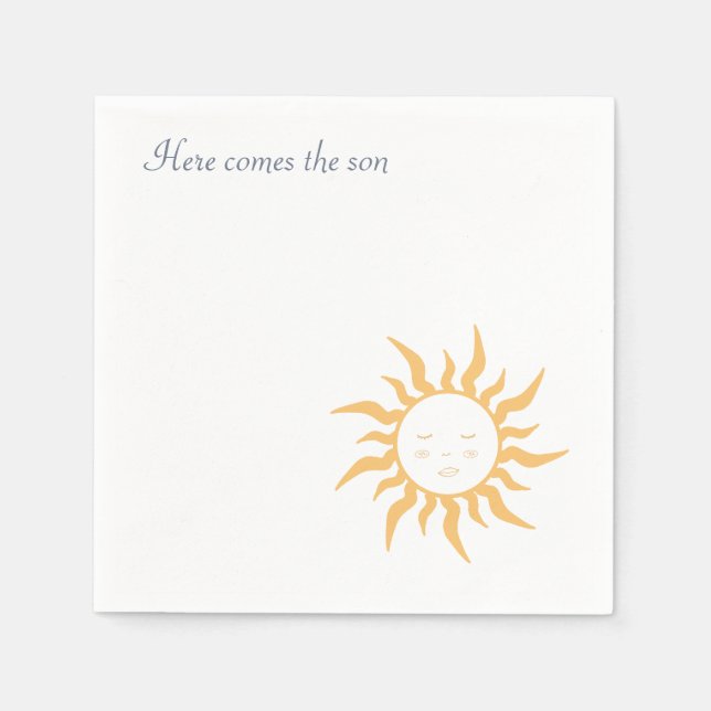 Serviette En Papier Voici le Baby shower fils (Devant)