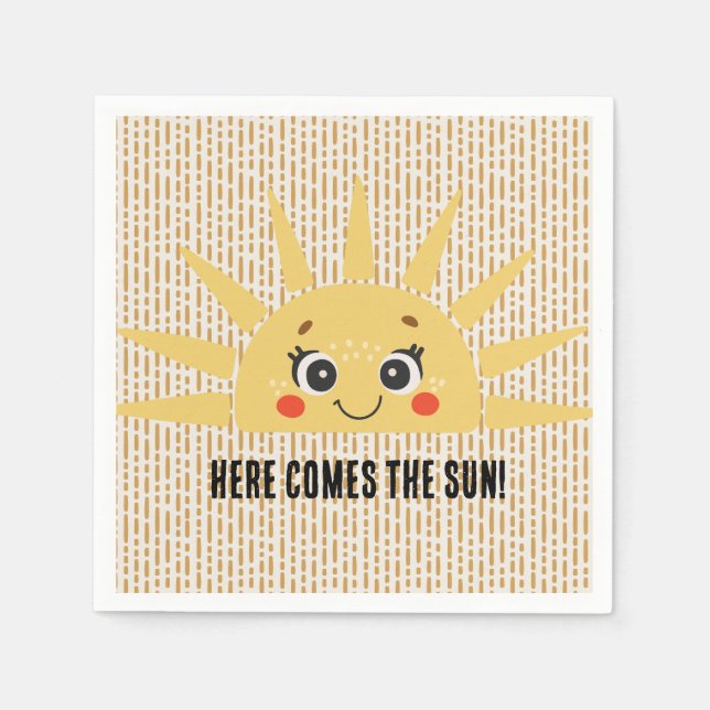 Serviette En Papier Voici le Baby shower solaire (Devant)