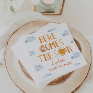 Serviette En Papier Voici Le Baby shower Son Sunshine
