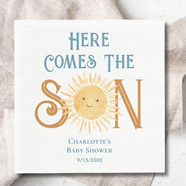 Serviette En Papier Voici Le Baby shower Son Sunshine (Créateur téléchargé)