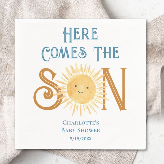 Serviette En Papier Voici Le Baby shower Son Sunshine (Créateur téléchargé)