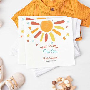 Serviette En Papier Voici Le Fils Baby shower Retro Boy