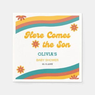 Serviette En Papier Voici le Son Retro Boy Baby shower Party