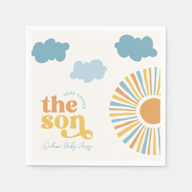 Serviette En Papier Voici Les Serviettes De Baby shower Sun (Devant)