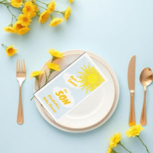 Serviette En Papier Voici venir le fils Garçon Baby Shower