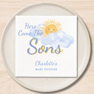 Serviette En Papier Voici venir les fils Jumeaux Filleuls Garçons Baby
