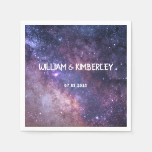 Serviette En Papier Voie Lactée Stars Sky Galaxy Mariage élégant