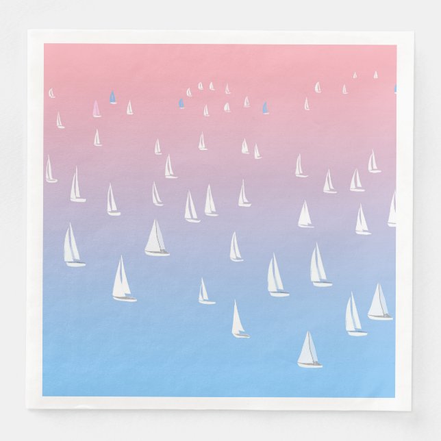 Serviette En Papier Voiliers de course en haute mer (Devant)