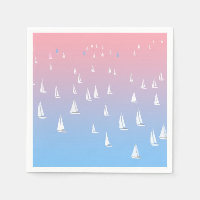 Serviette En Papier Voiliers de course en haute mer (Devant)