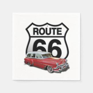 Serviette En Papier Voiture classique Route 66
