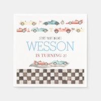 Voiture de course Anniversaire serviettes