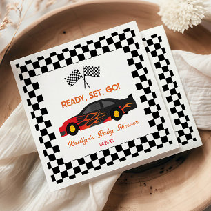 Serviette En Papier Voiture de course Flamme Rouge Prêt à partir Baby