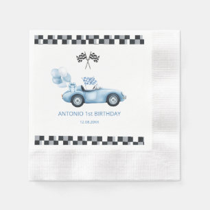 Serviette En Papier Voiture de course Watercolor 1er anniversaire