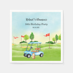 Serviette En Papier Voiture de Golf Scénique Personnalisée Anniversair