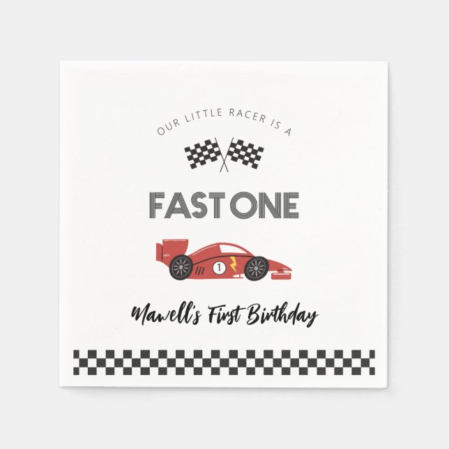 Serviette En Papier Voiture Fast One Race Anniversaire Napkins (Devant)