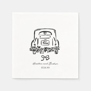 Serviette En Papier Voiture Mariée Favoris De Mariage Personnalisé