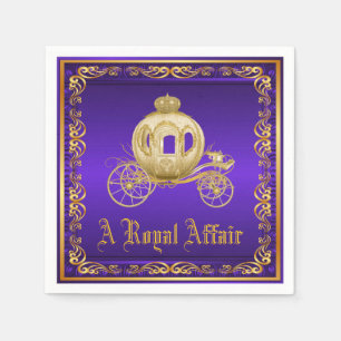 Serviette En Papier Voiture Royale en Or Violet Evénement de fête roya